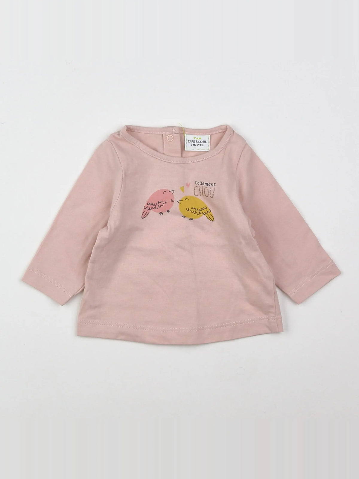 Tape à l'oeil - tee-shirt rose - 3 mois