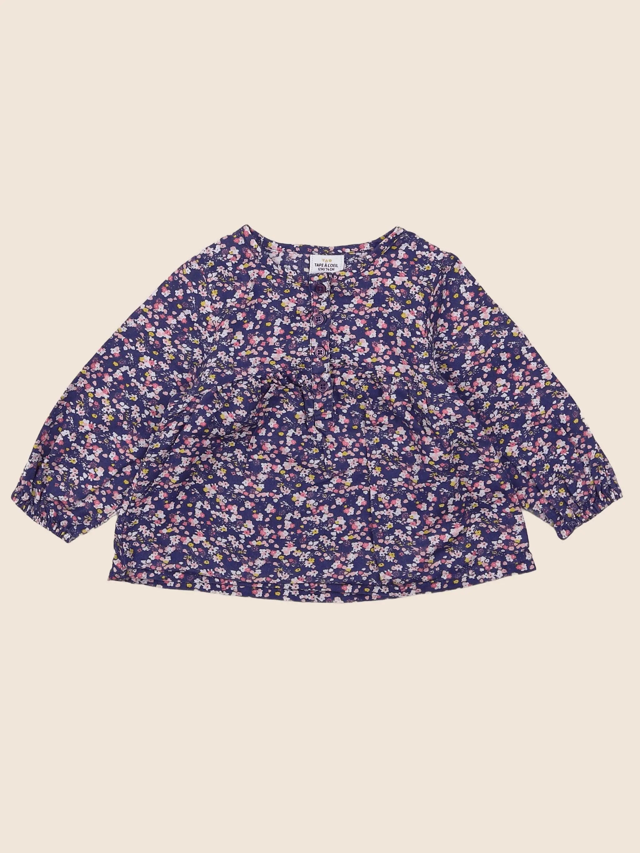 Tape à l'oeil - blouse violet - 12 mois