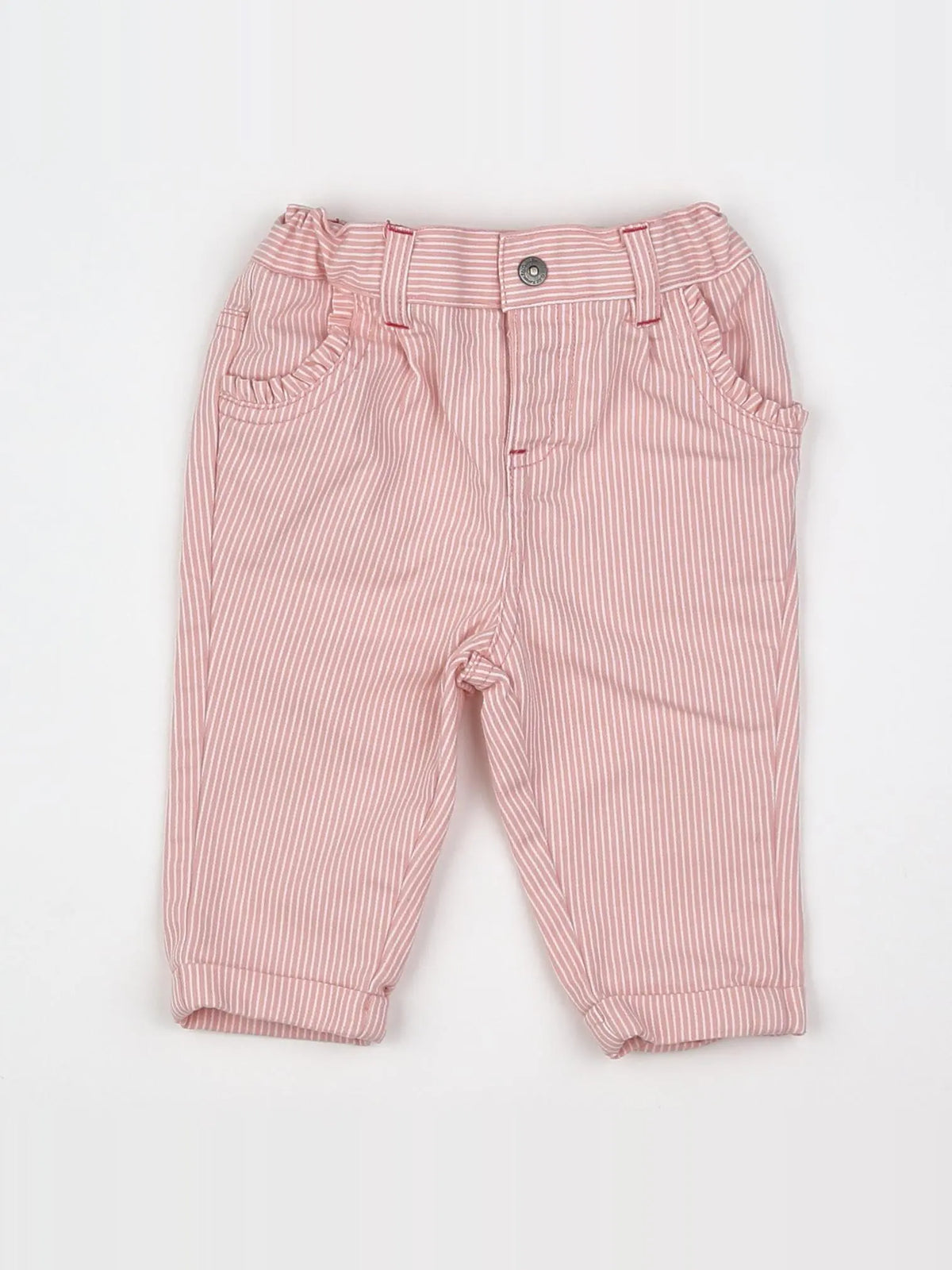 Cadet Rousselle - pantalon blanc, rose - 6 mois