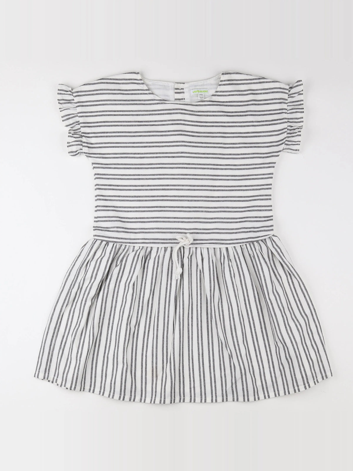 Vertbaudet - robe blanc, gris - 10 ans