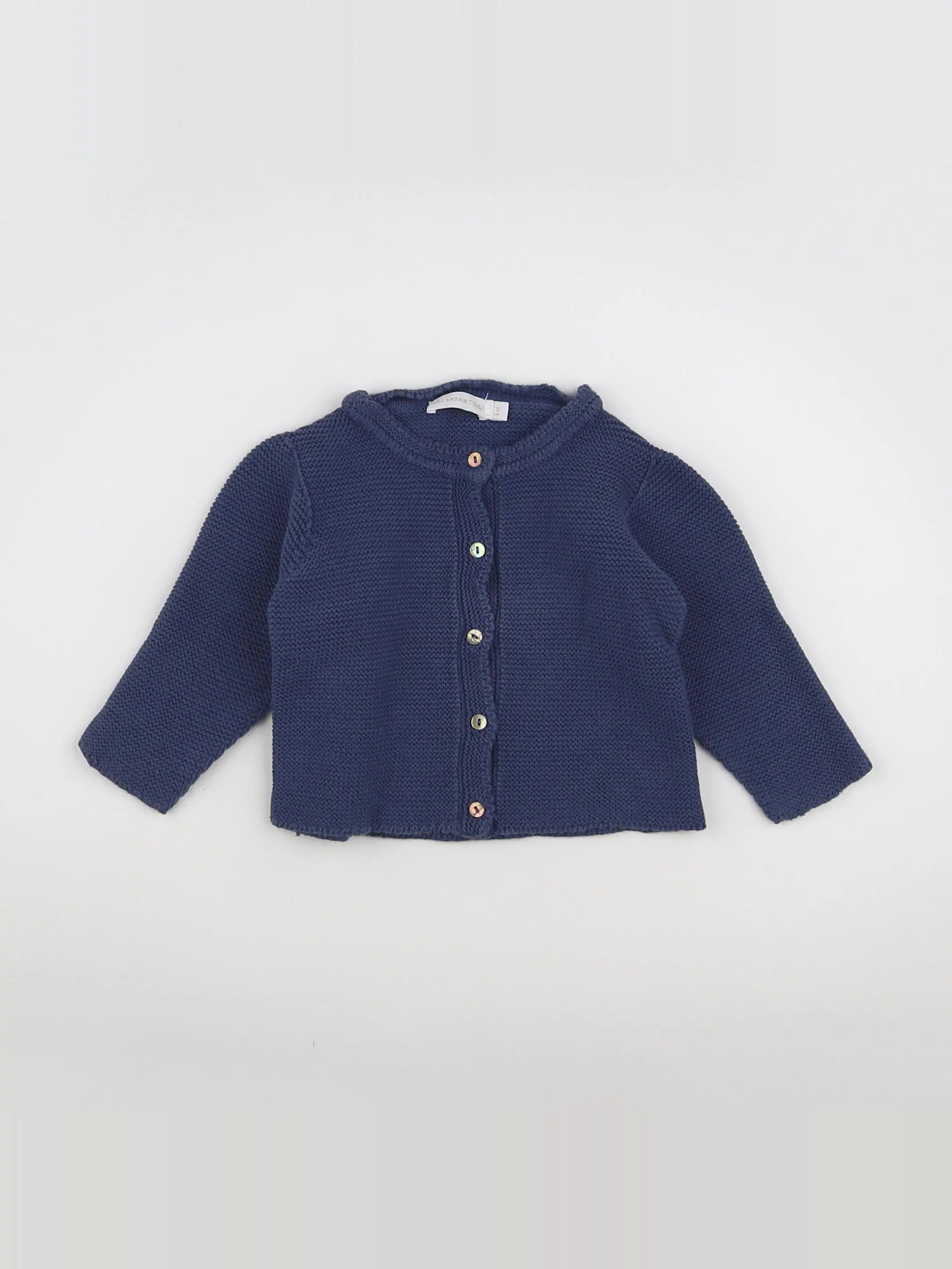 Les Enfantines - gilet bleu - 6 mois