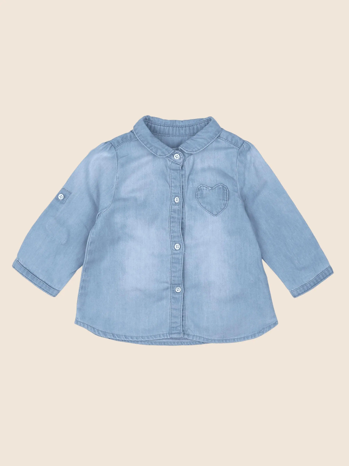 Vertbaudet - chemise bleu - 6 mois