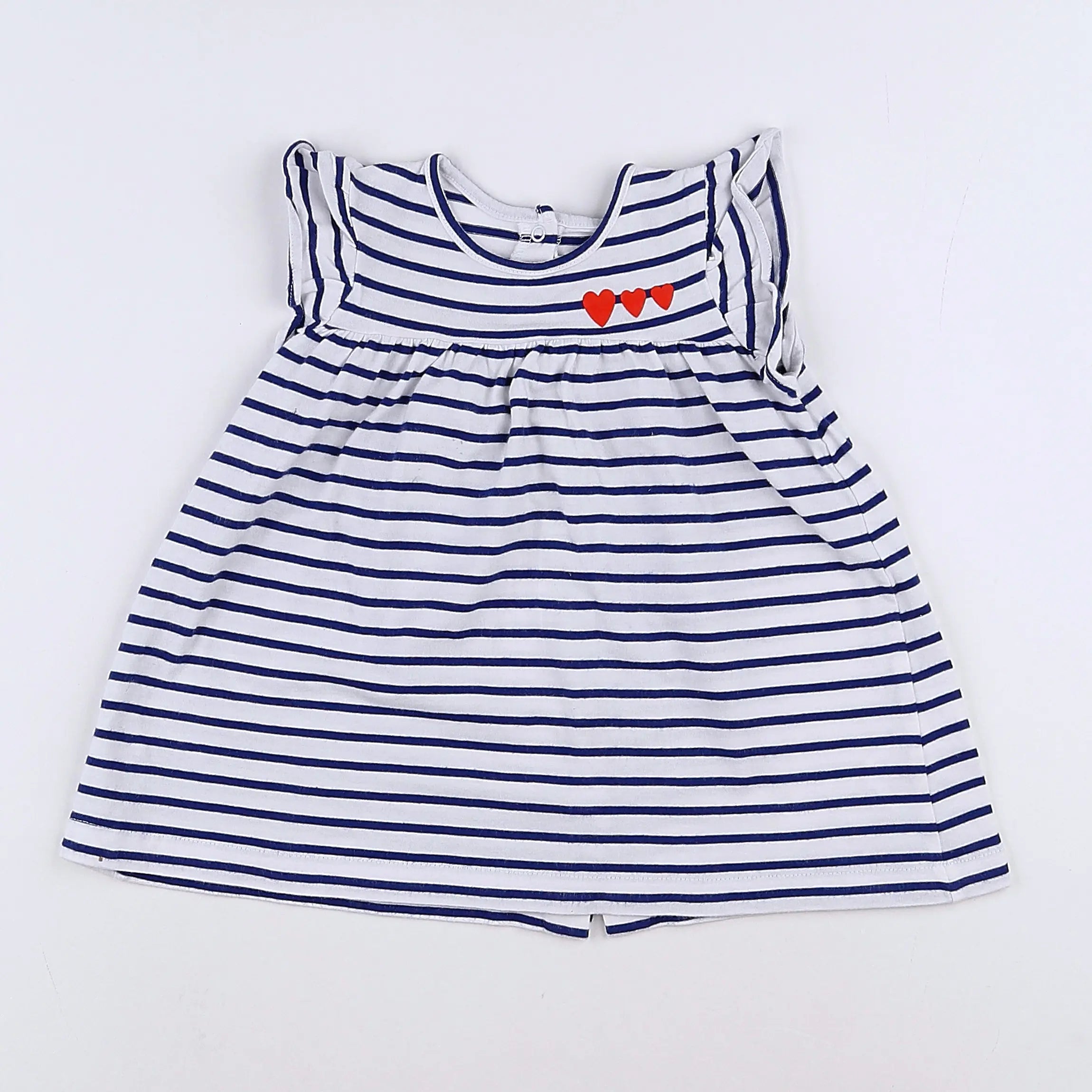 Vertbaudet - robe blanc, bleu - 12 mois