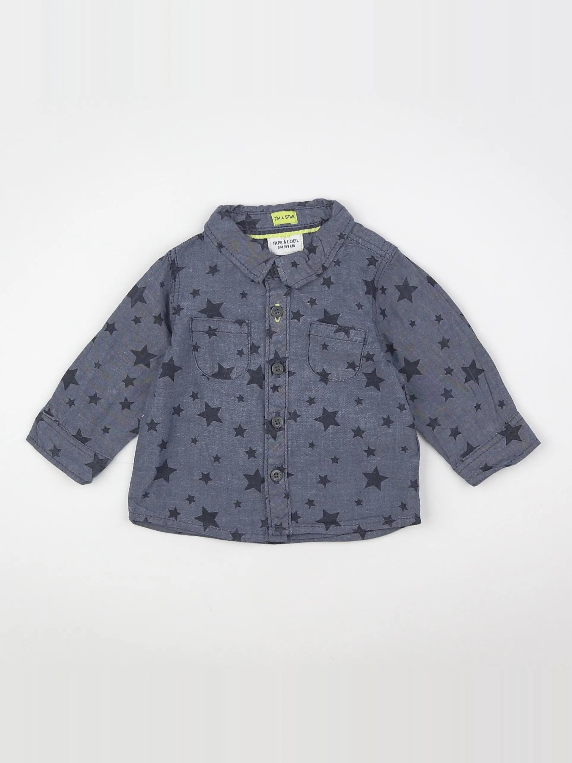 Tape à l'oeil - chemise bleu - 3 mois