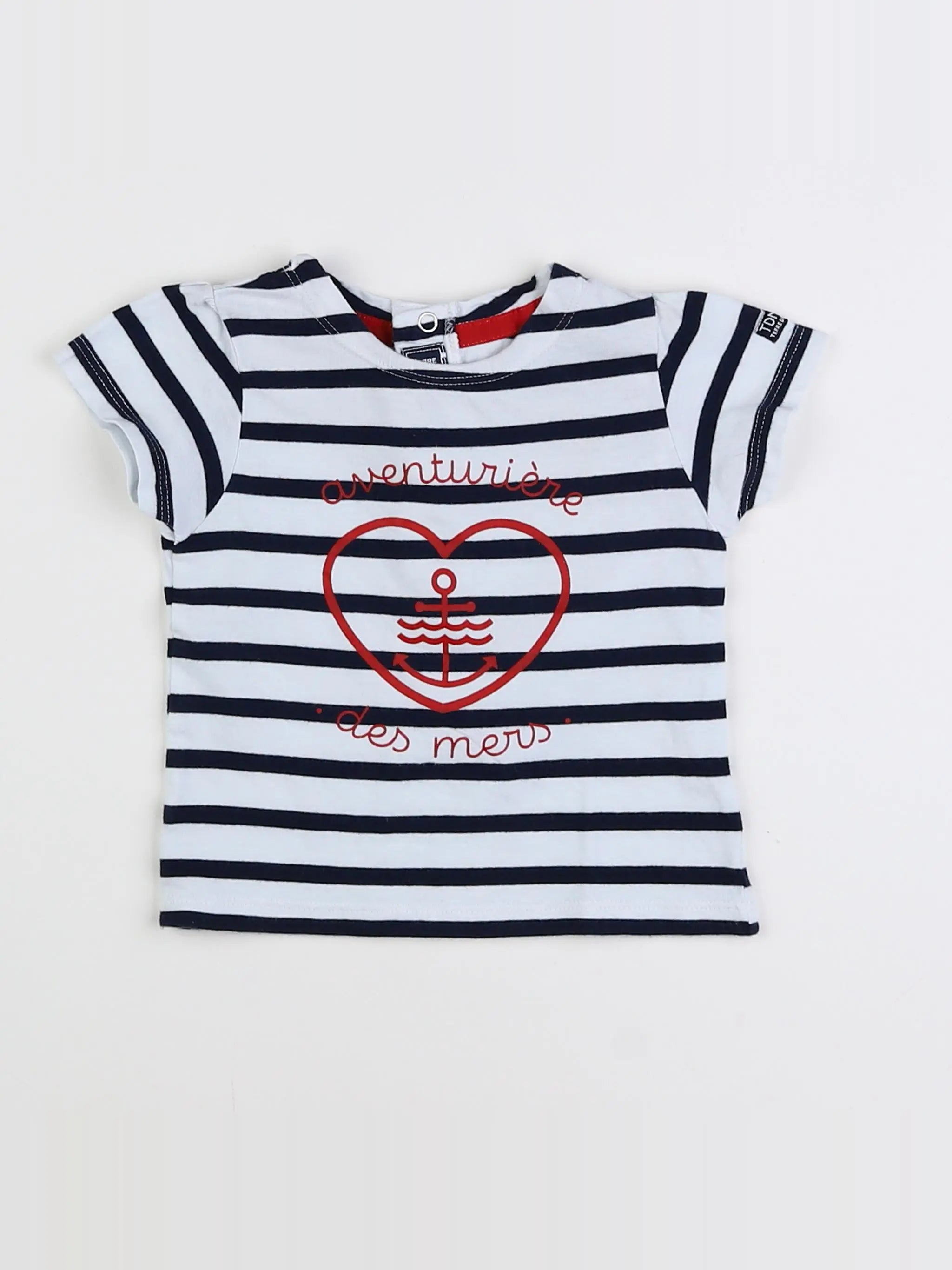 Terre de marins - tee-shirt blanc, bleu - 9 mois