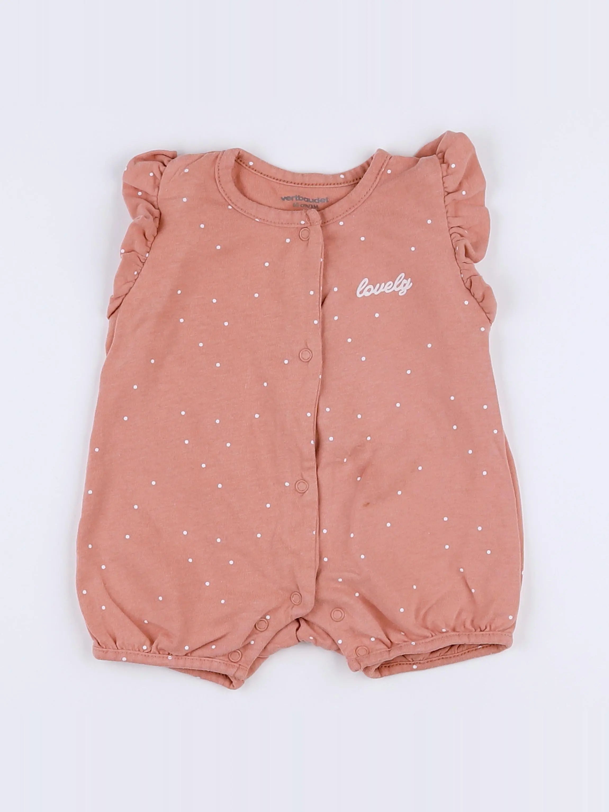 Vertbaudet - combinaison rose - 3 mois