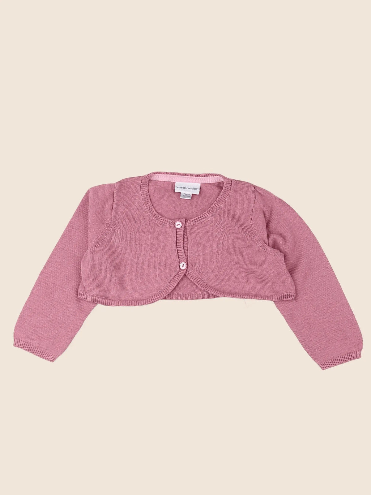 Vertbaudet - gilet rose - 12 mois