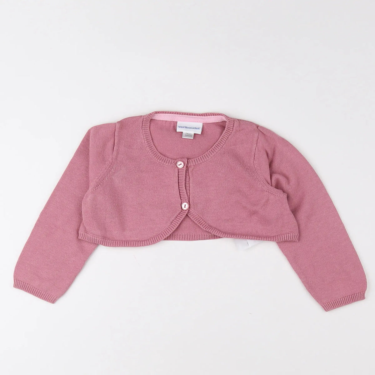 Vertbaudet - gilet rose - 12 mois