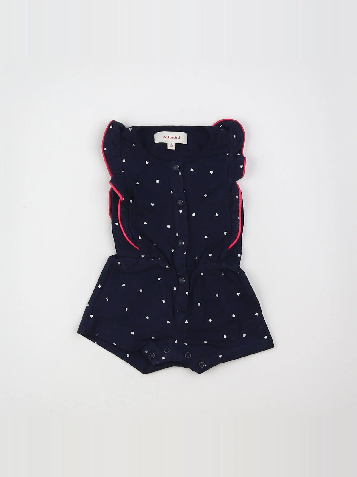 Catimini - combinaison bleu, blanc - 1 mois