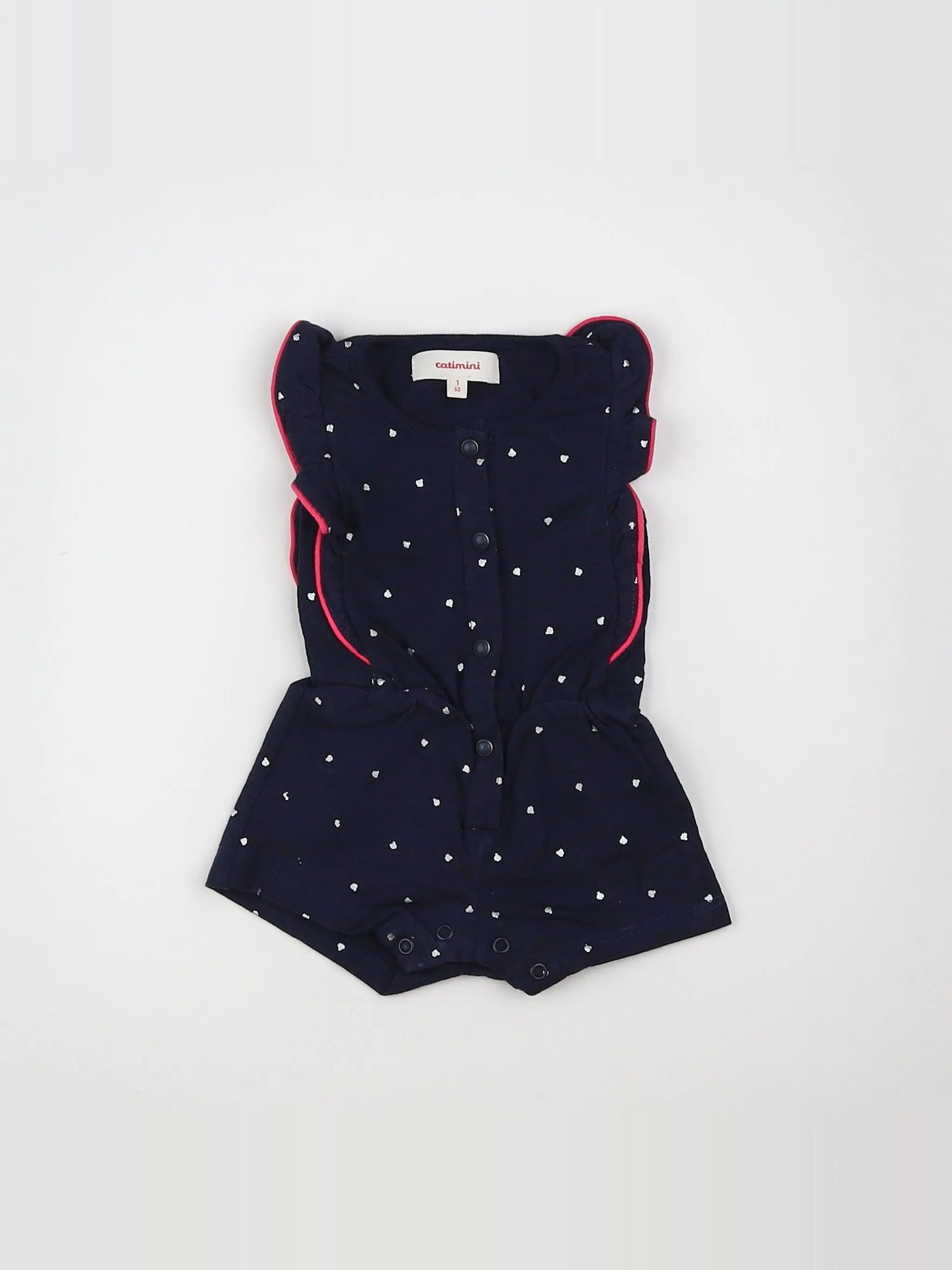 Catimini - combinaison bleu, blanc - 1 mois