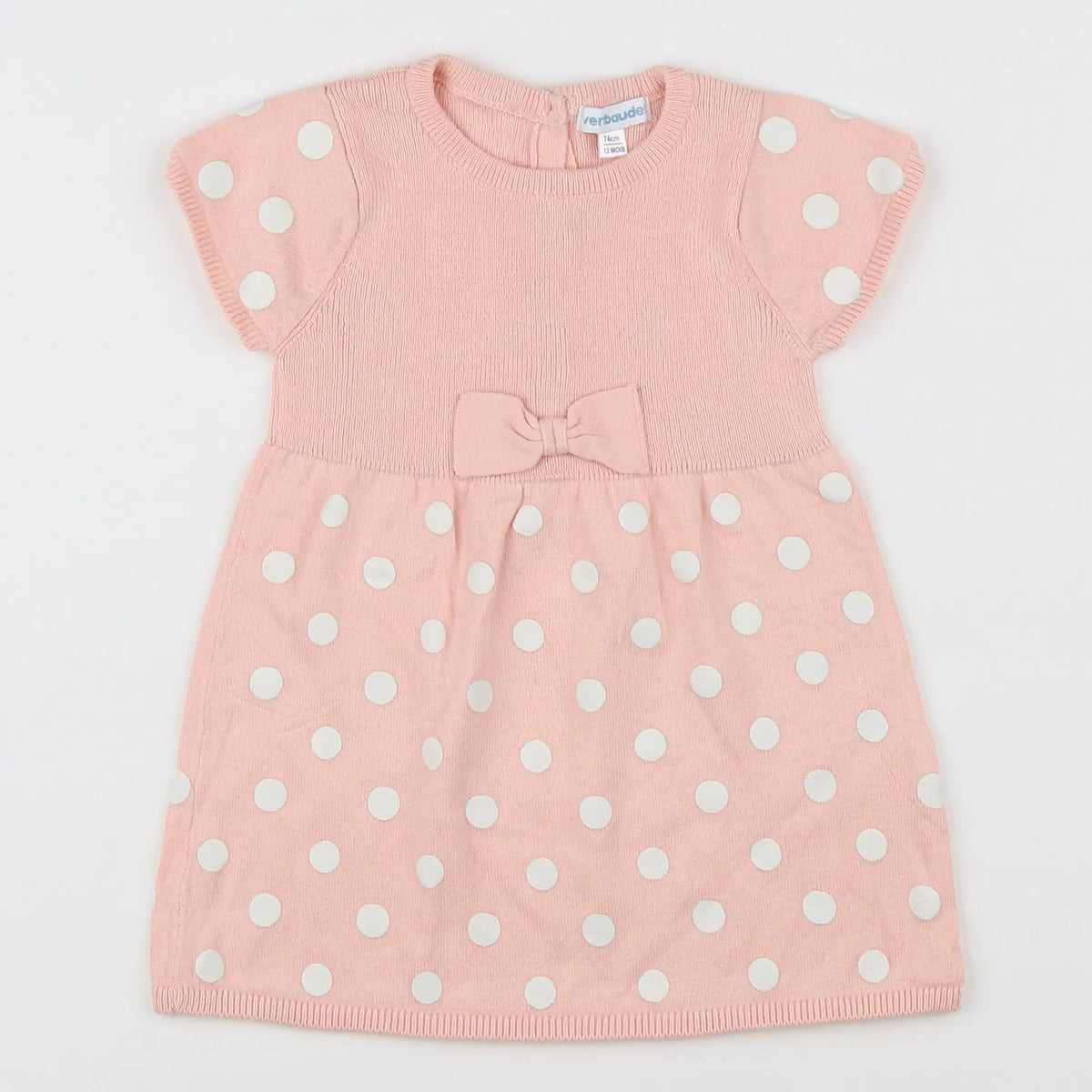 Vertbaudet - robe rose, blanc - 12 mois