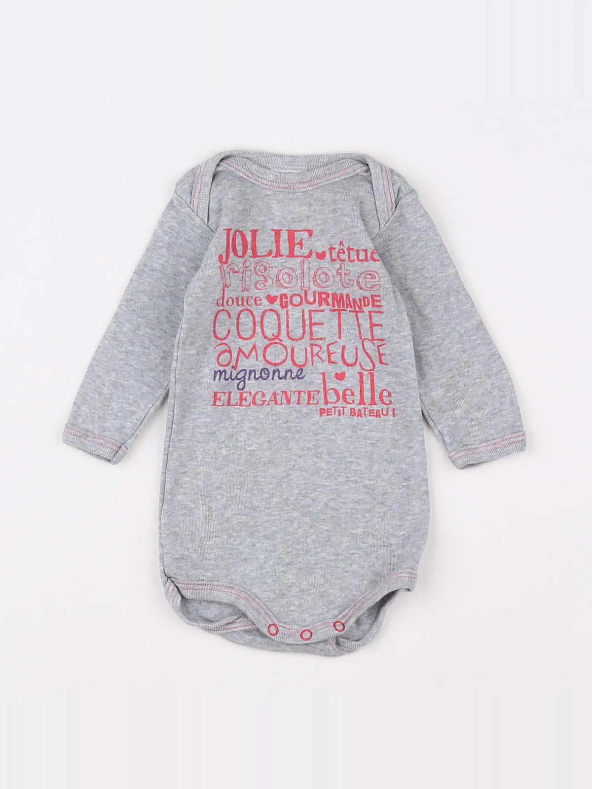 Petit Bateau - body gris - 3 mois