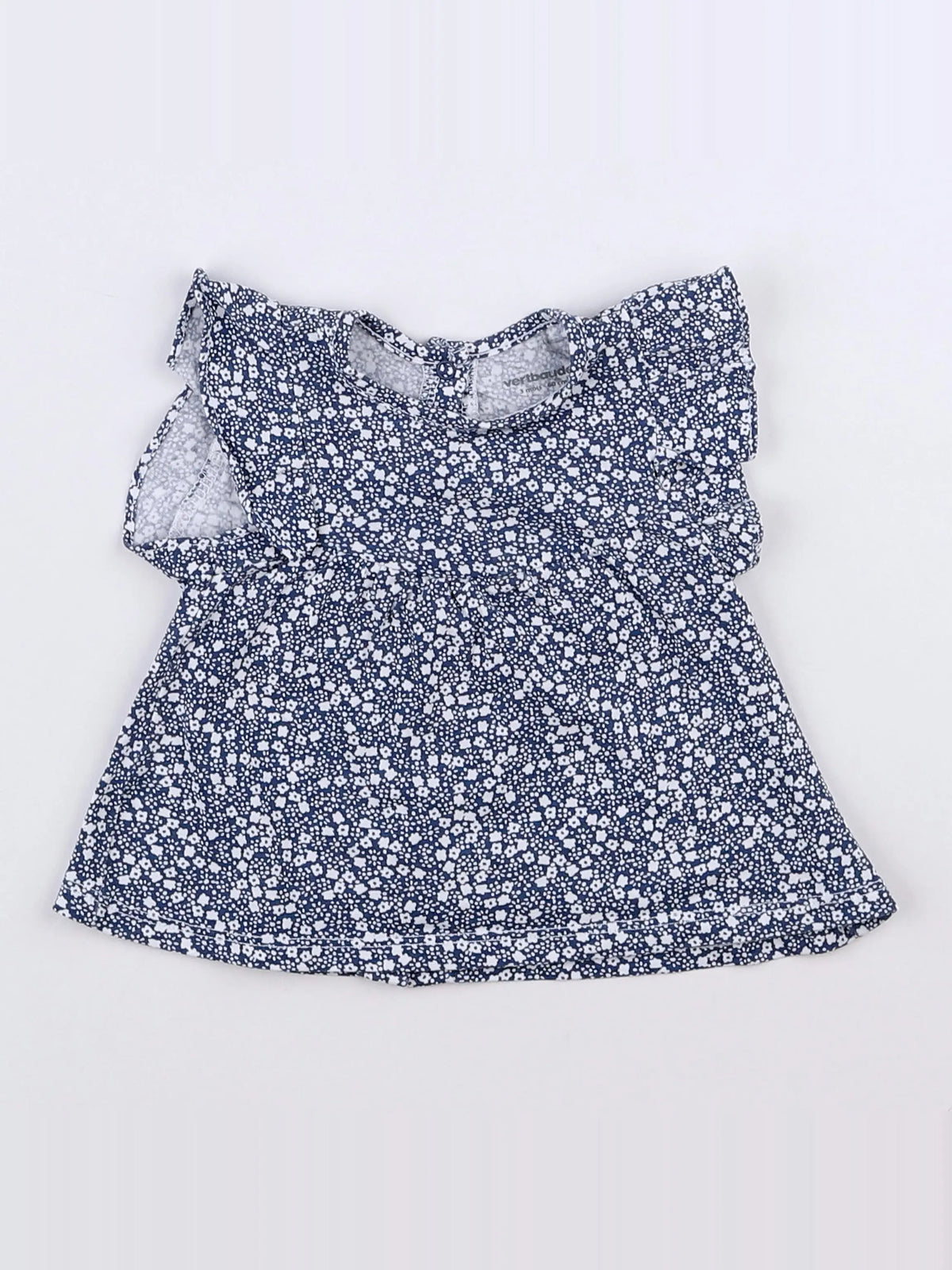 Vertbaudet - tee-shirt bleu, blanc - 3 mois