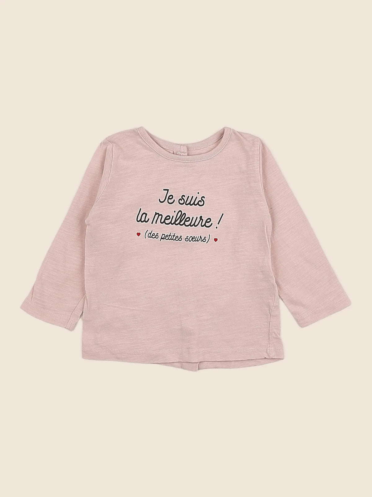 Vertbaudet - tee-shirt rose - 9 mois