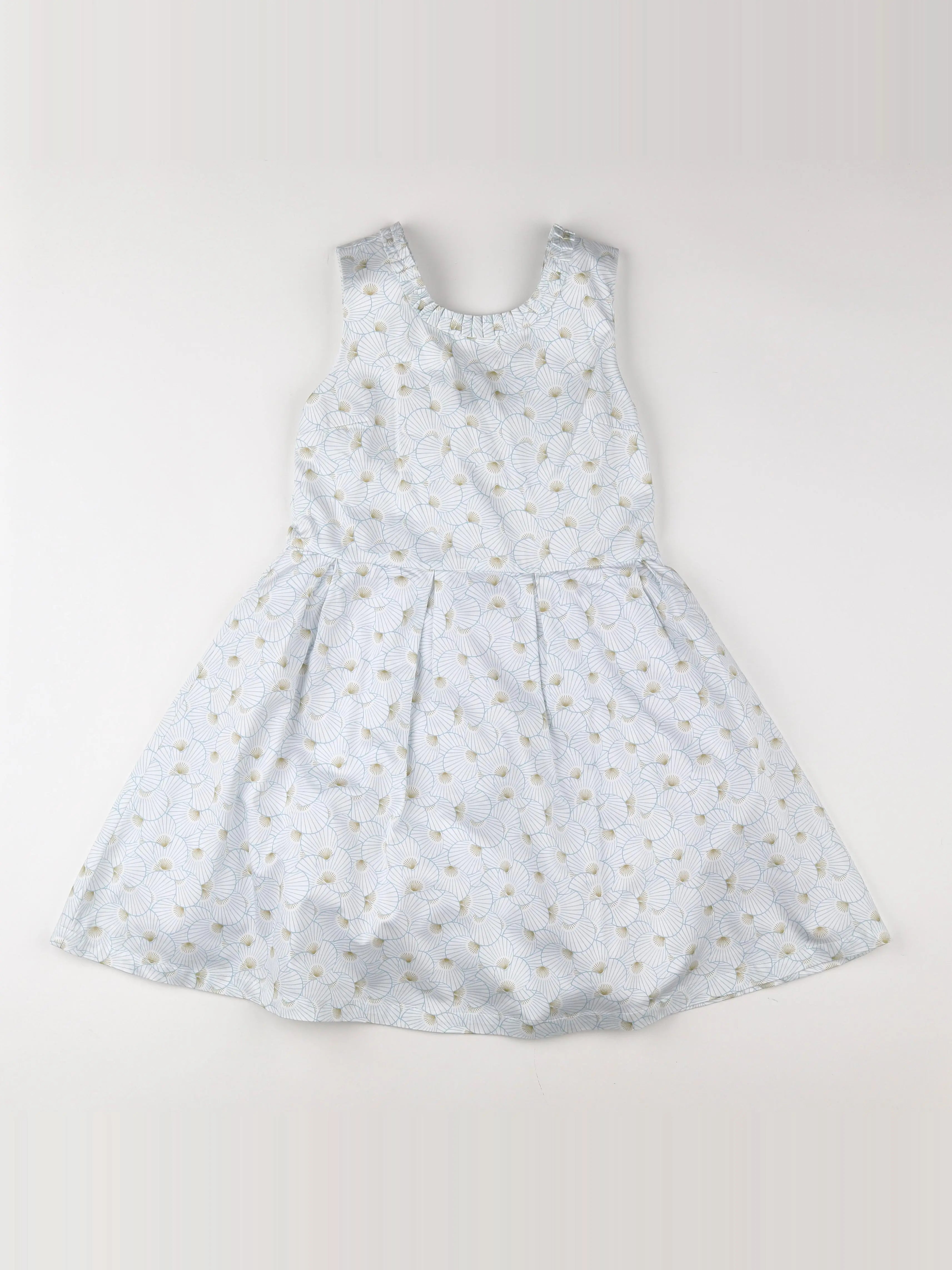 Vertbaudet - robe blanc, bleu - 10 ans