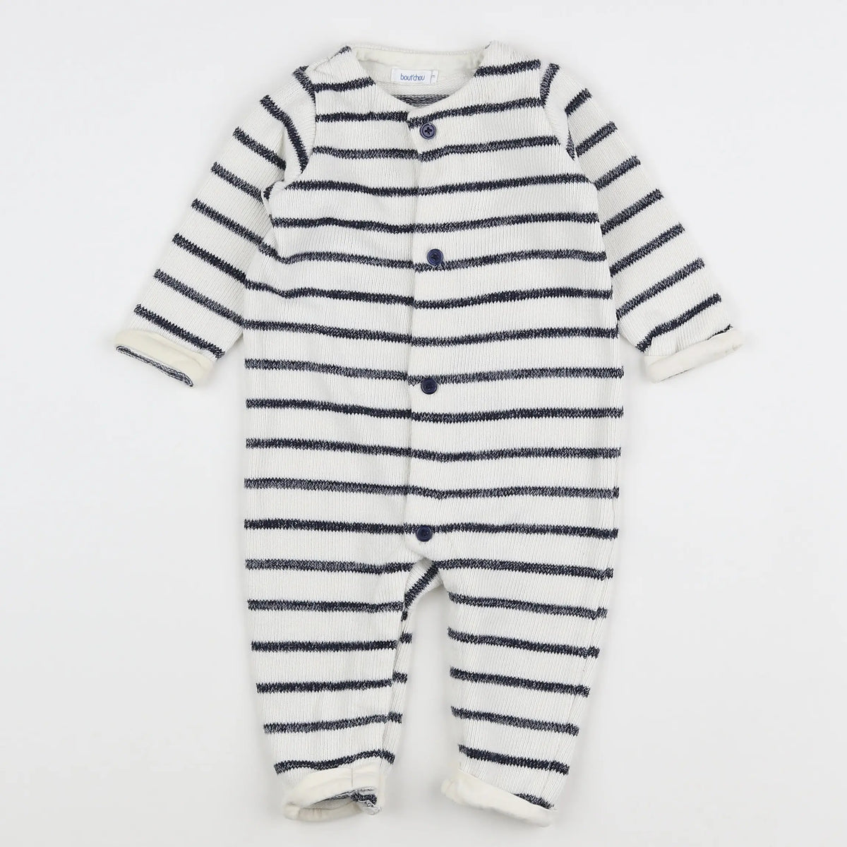 Boutchou - pyjama coton beige, bleu - 6 mois