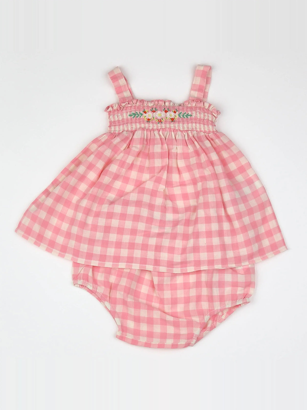 Bonton - robe rose, blanc - 6 mois