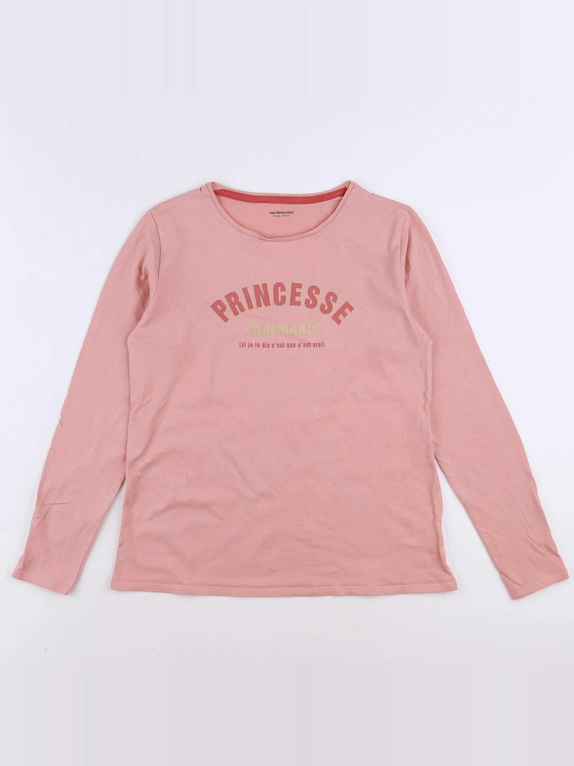 Vertbaudet - tee-shirt rose - 12 ans