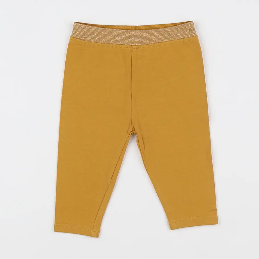 Vertbaudet - legging jaune, or - 3 mois