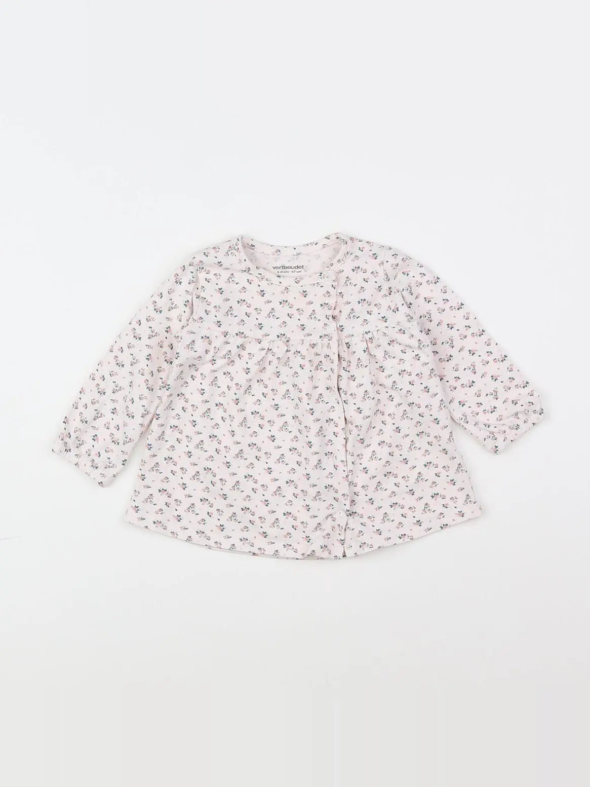 Vertbaudet - robe blanc, rose - 6 mois