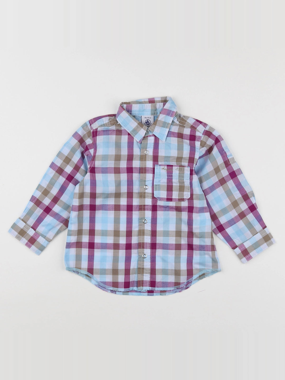 Petit Bateau - chemise multicolore - 18 mois