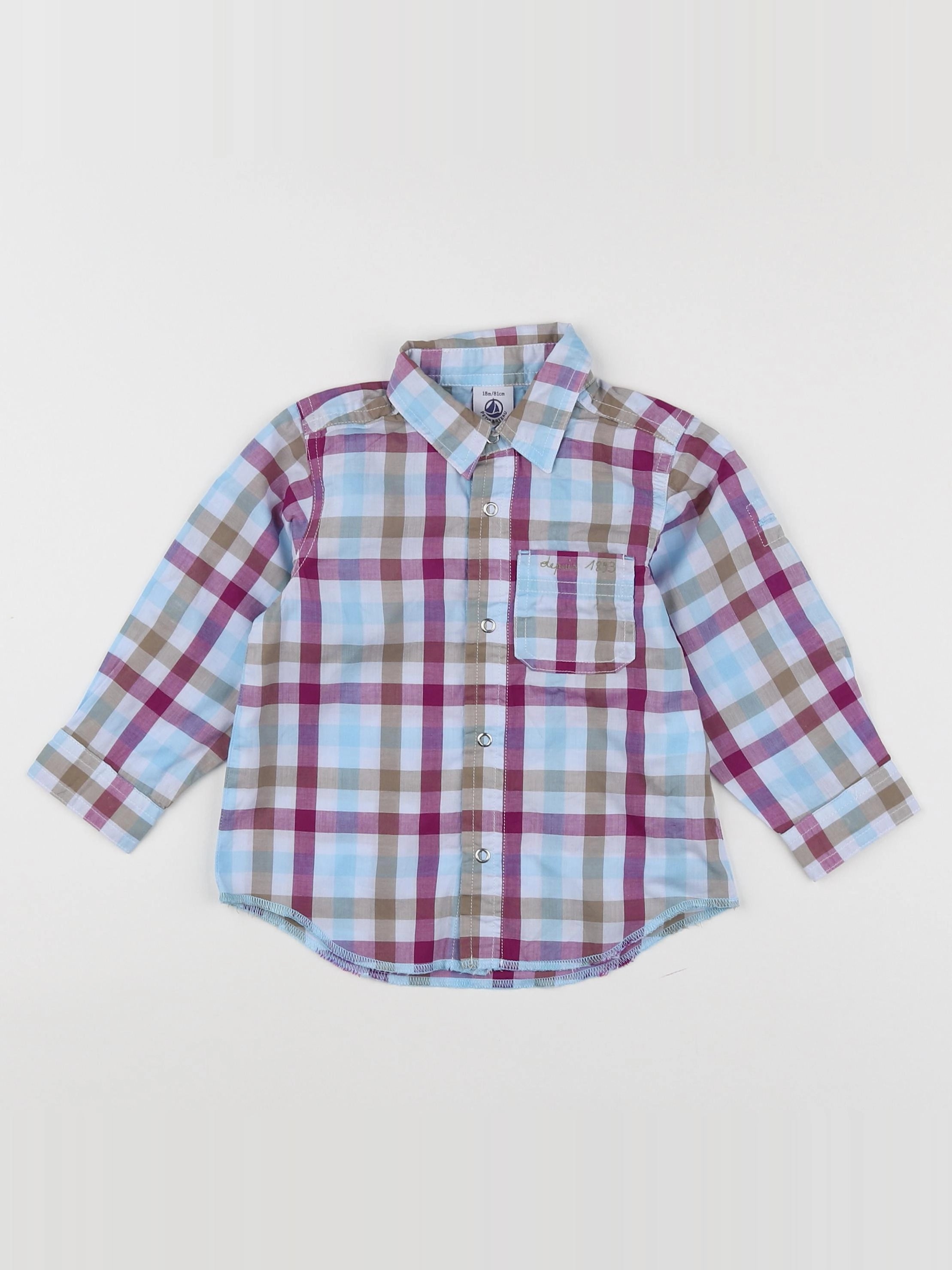 Petit Bateau - chemise multicolore - 18 mois