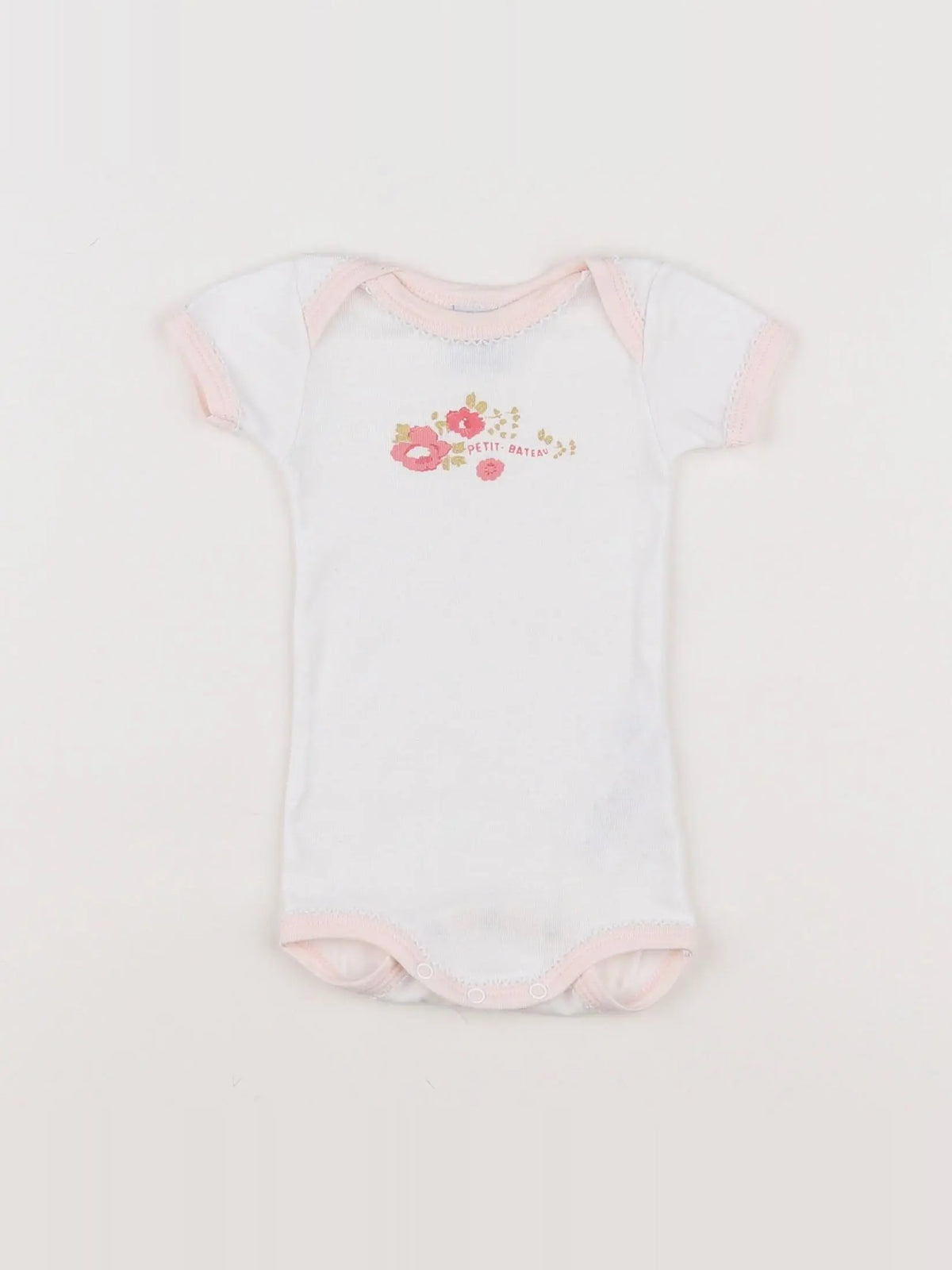 Petit Bateau - body rose, blanc - 3 mois