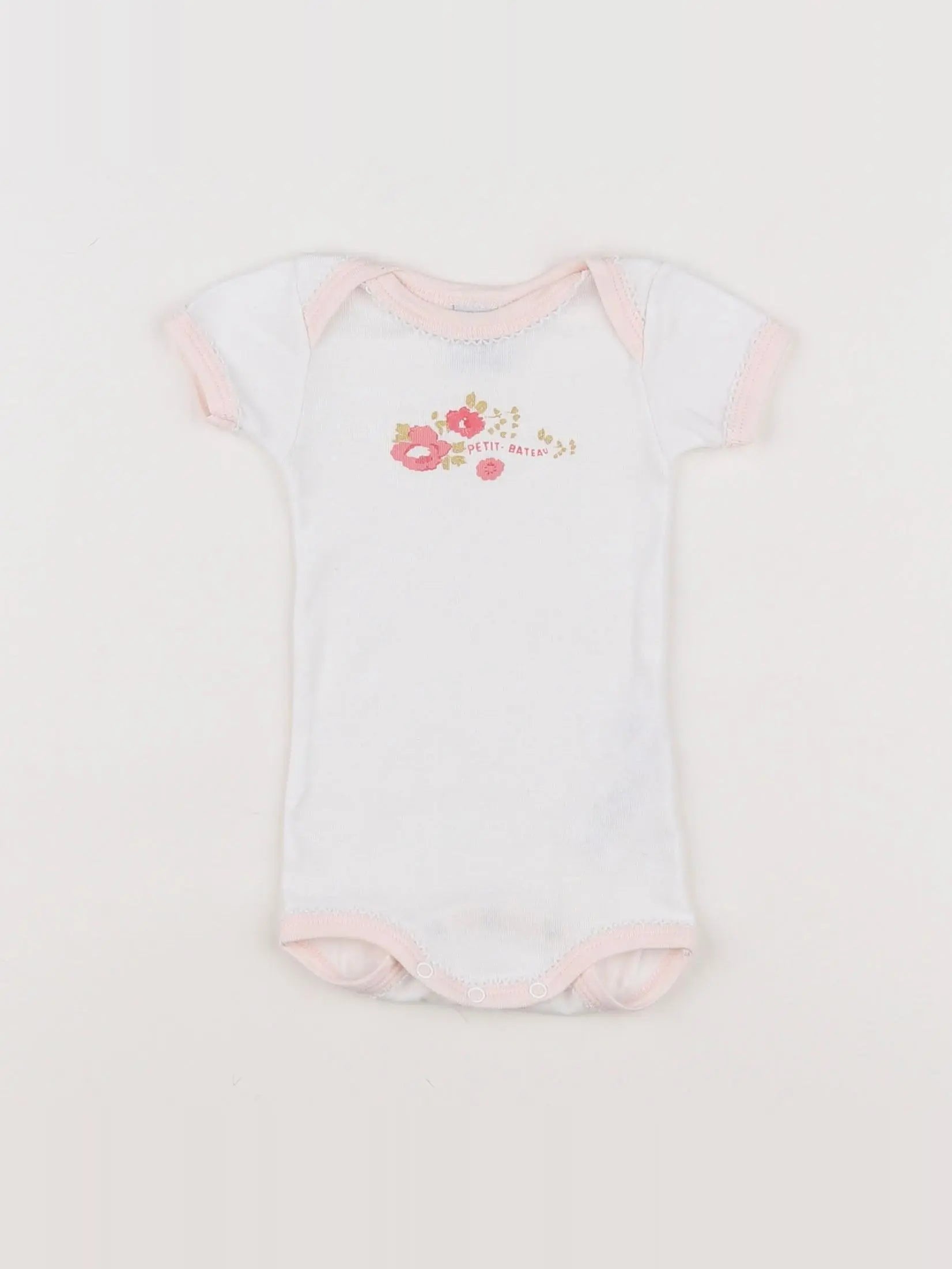 Petit Bateau - body rose, blanc - 3 mois