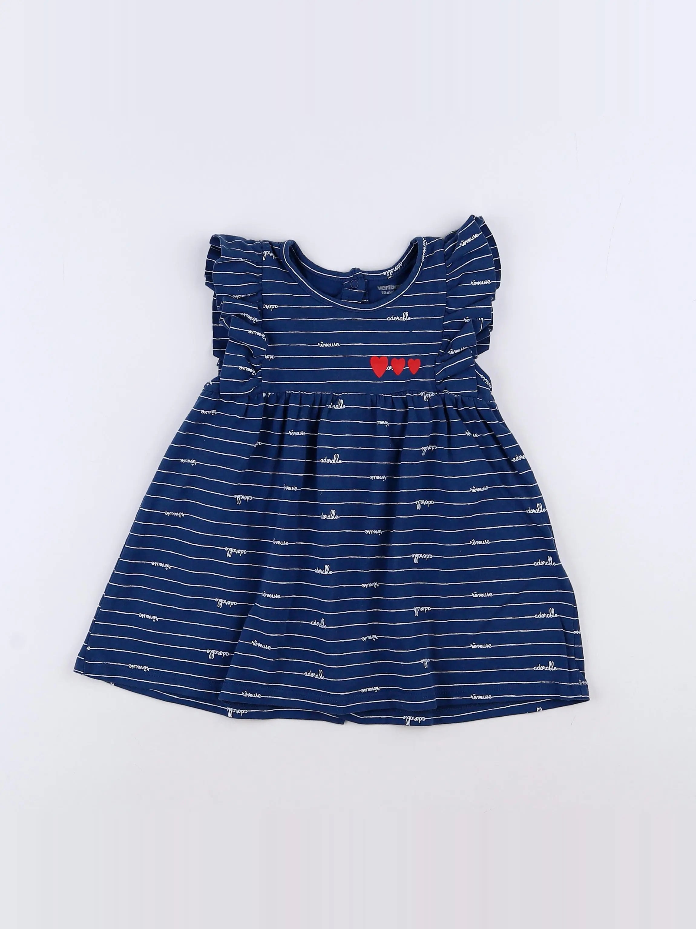 Vertbaudet - robe bleu - 12 mois