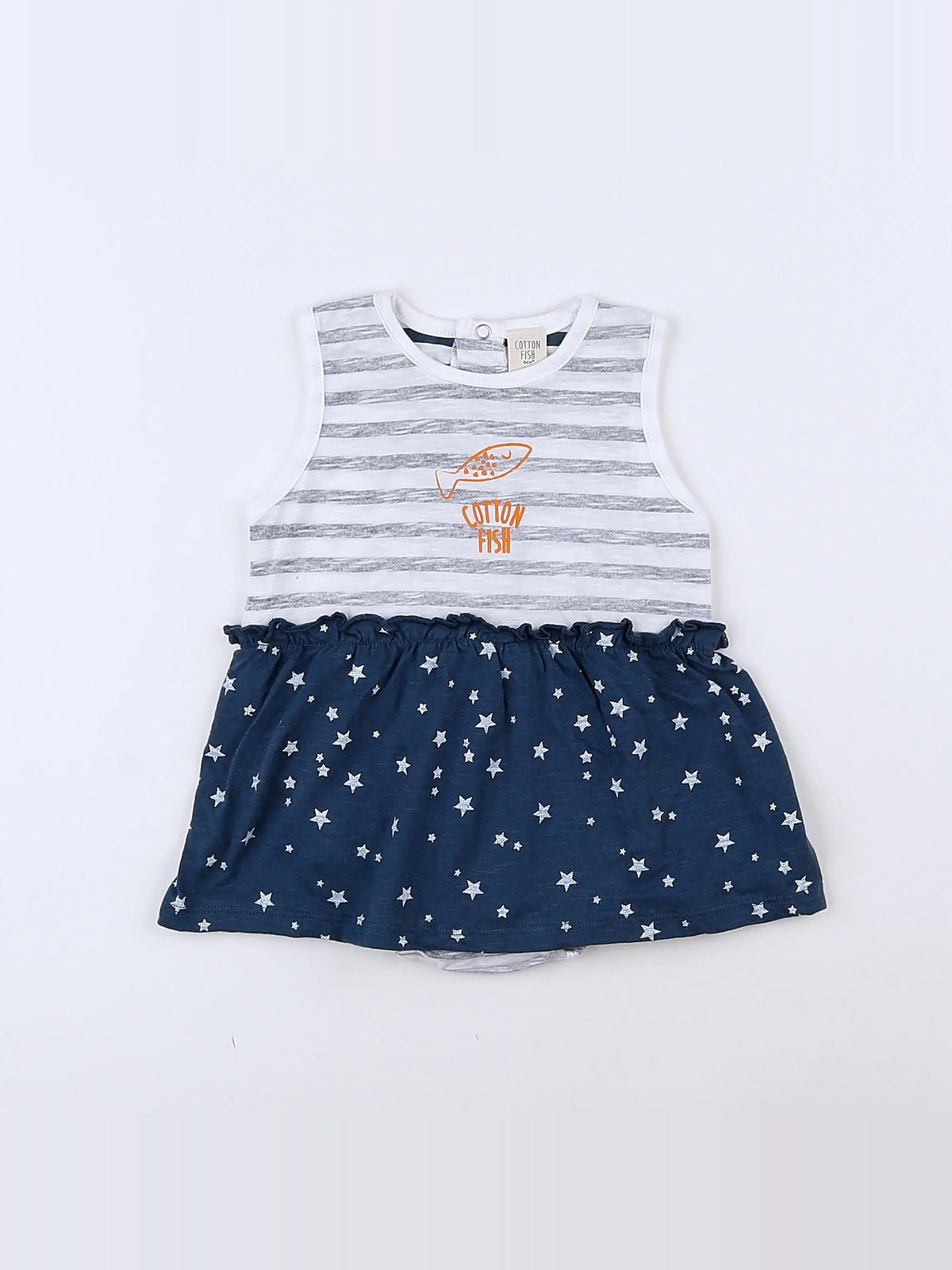 Cotton Fish - robe bleu, blanc - 12 mois