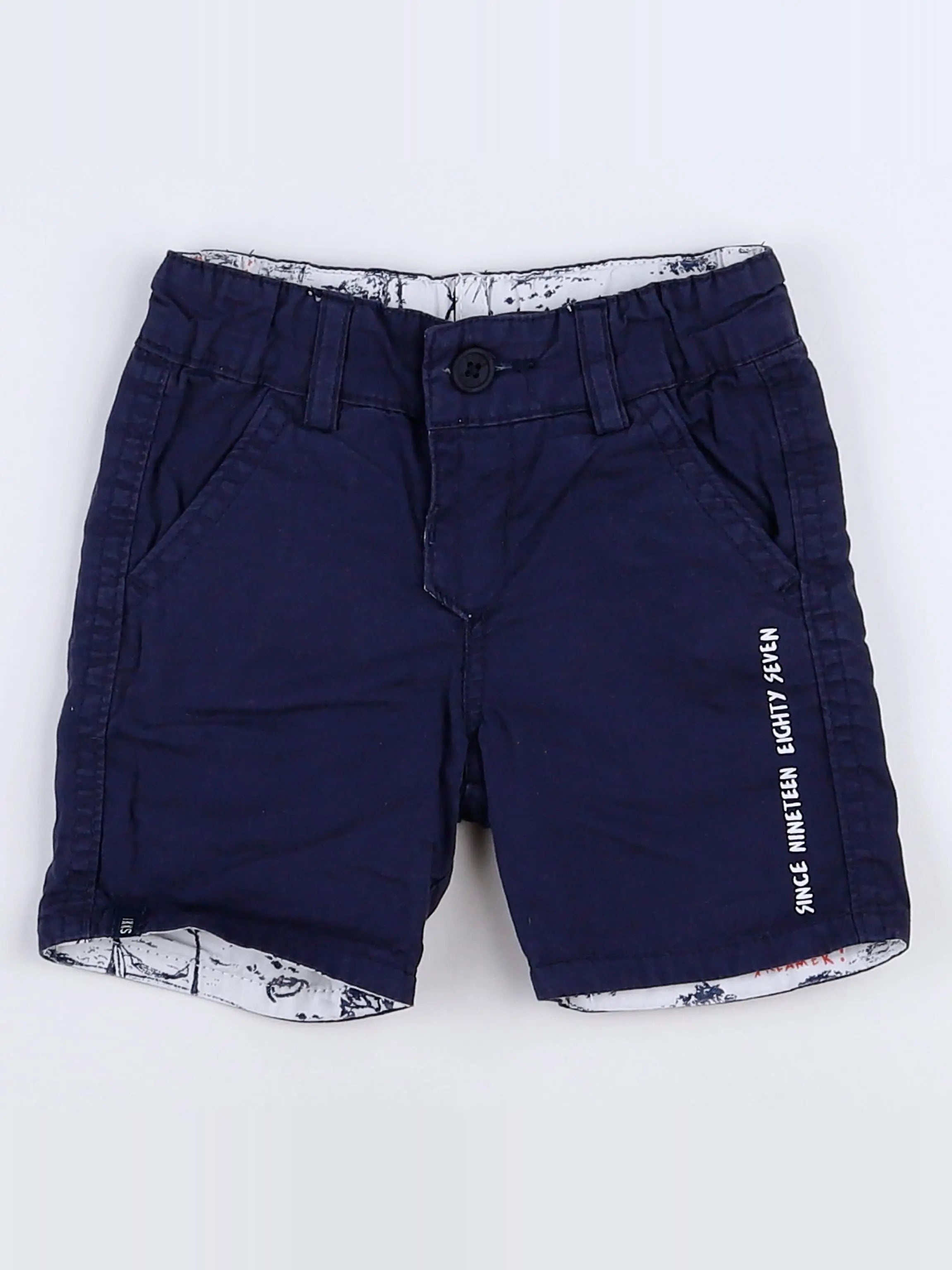 IKKS - short bleu - 12 mois