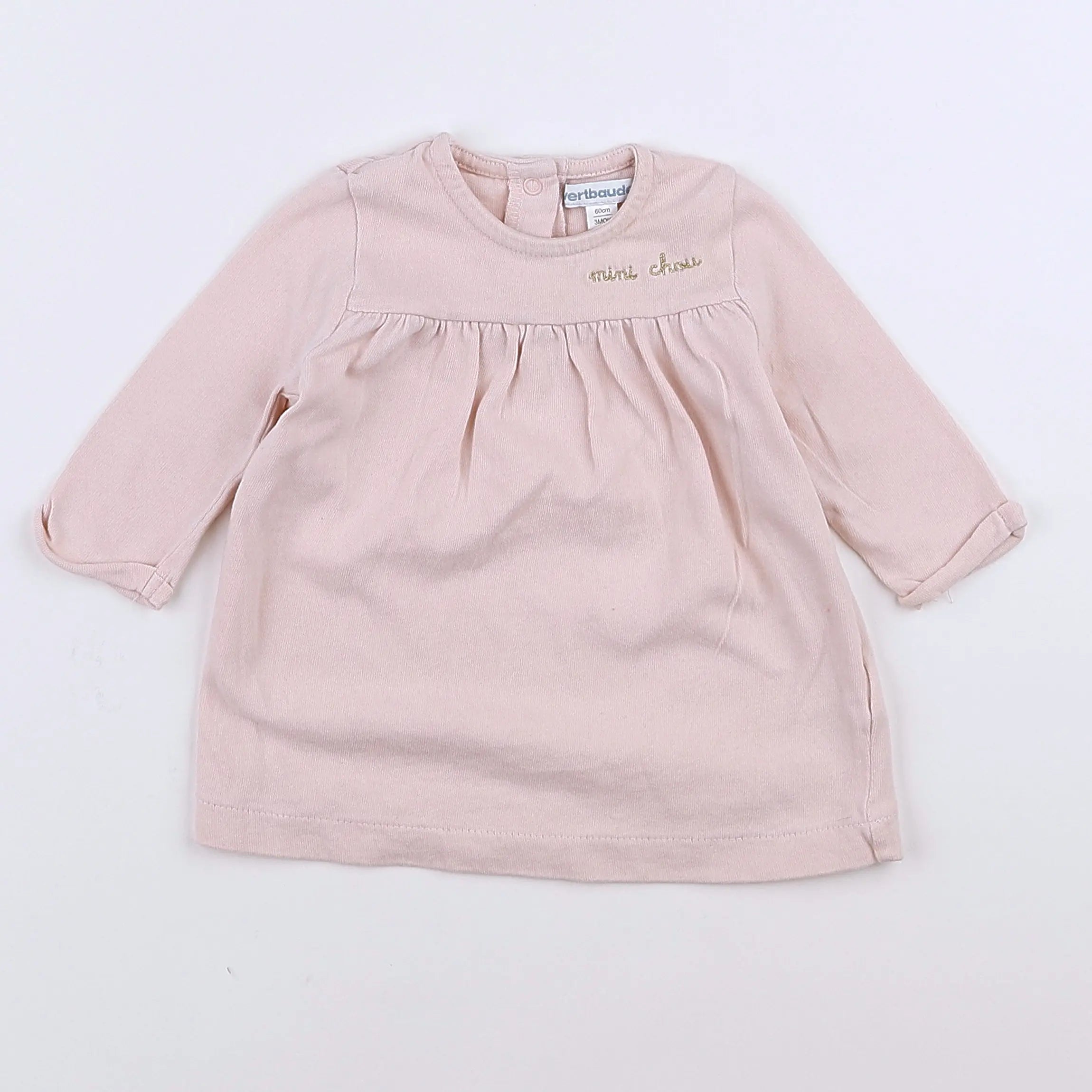 Vertbaudet - robe rose - 3 mois