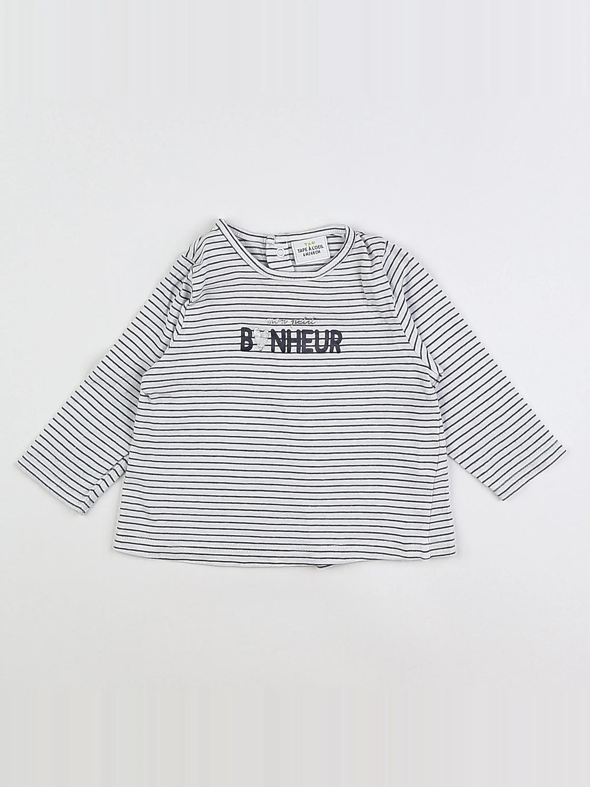 Tape à l'oeil - tee-shirt blanc, bleu - 6 mois