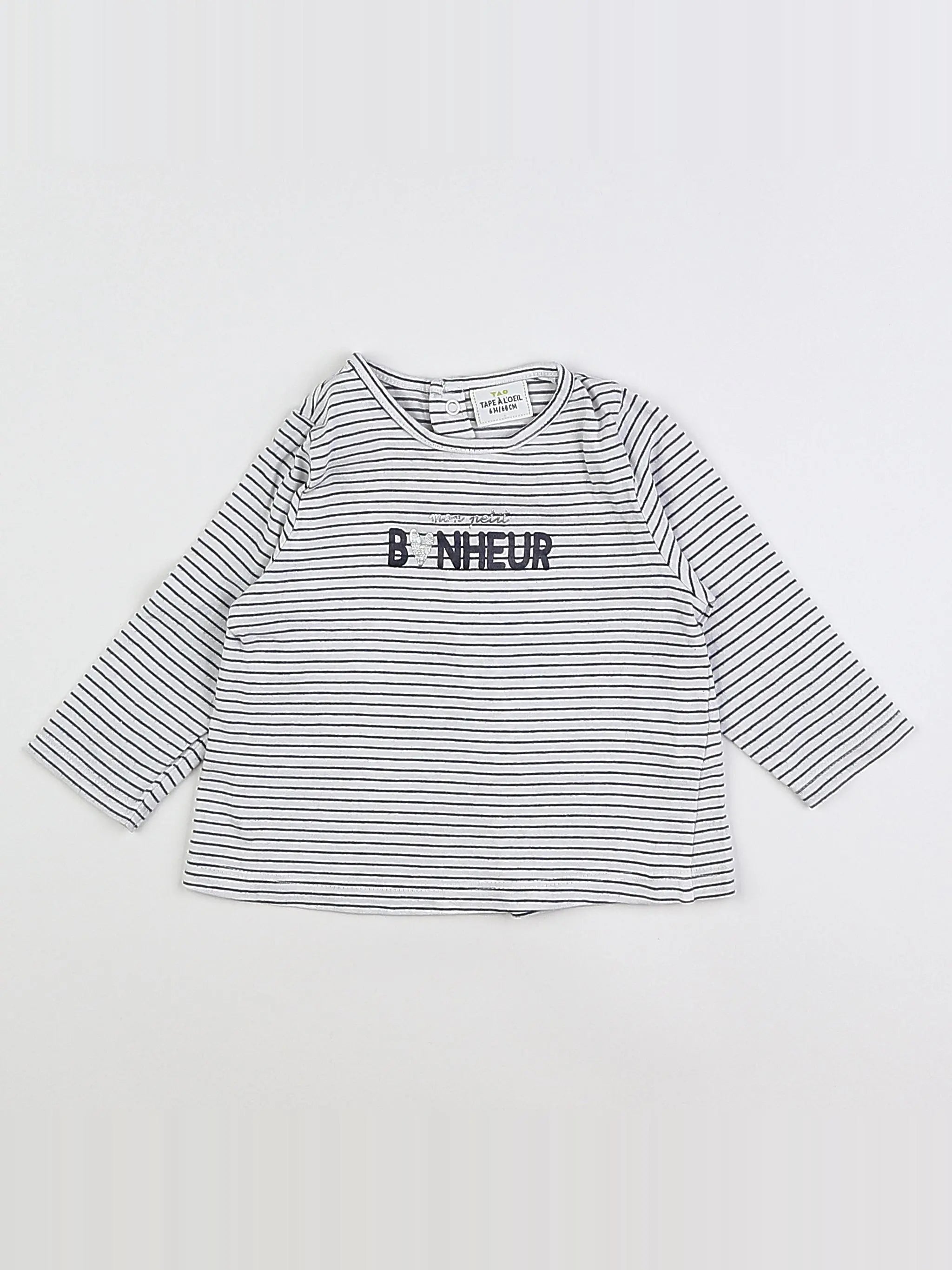 Tape à l'oeil - tee-shirt blanc, bleu - 6 mois