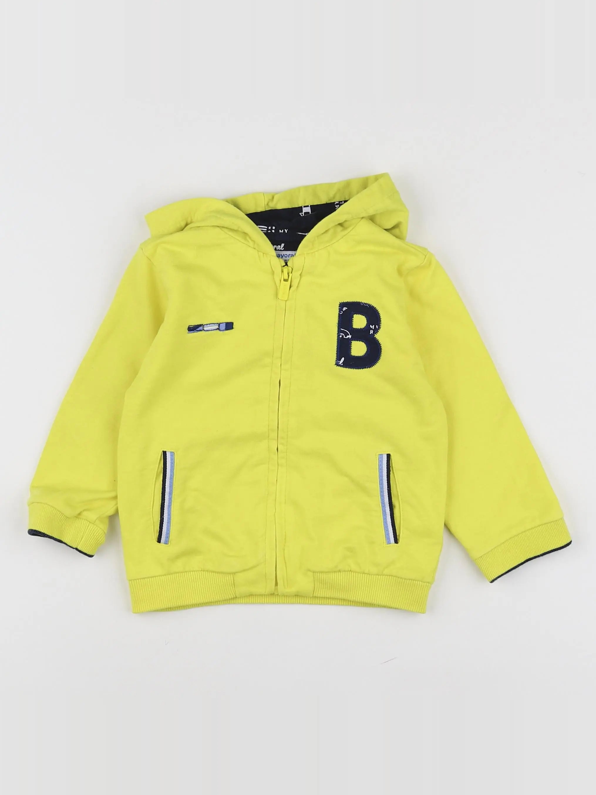 Mayoral - sweat jaune fluo - 12 mois