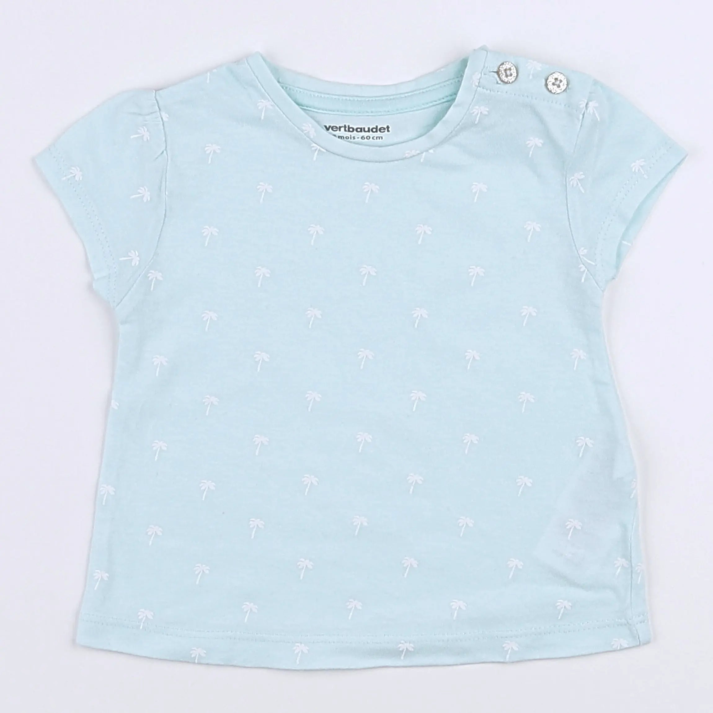 Vertbaudet - tee-shirt bleu - 3 mois