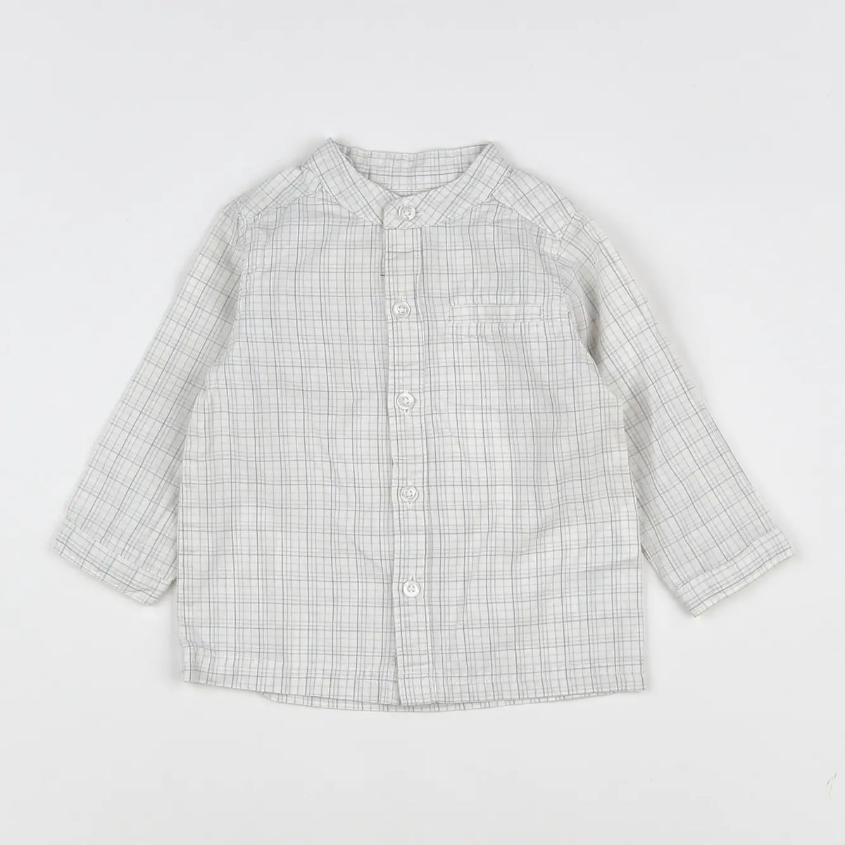 Vertbaudet - chemise blanc, gris - 12 mois