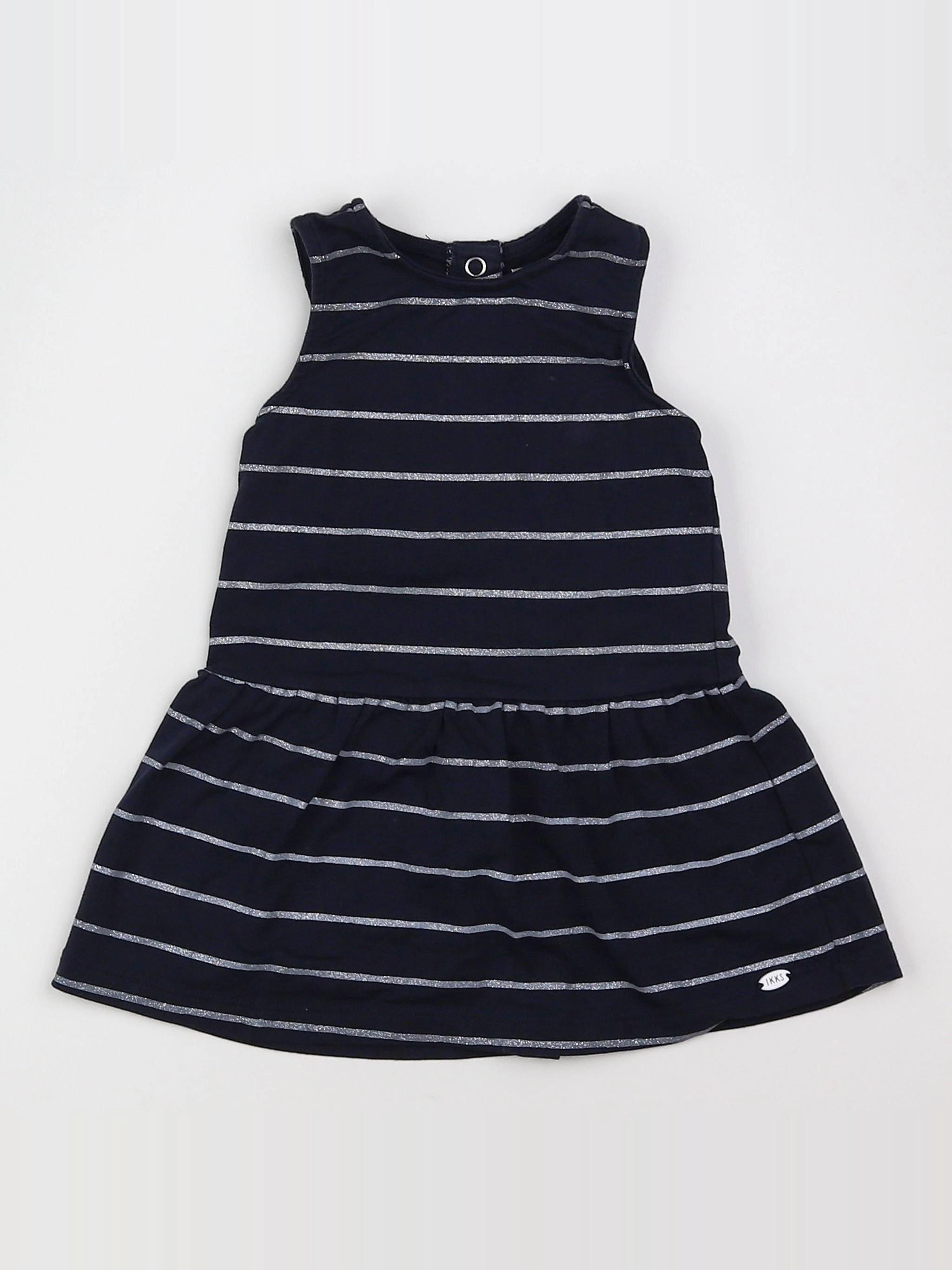 IKKS - robe bleu, argent - 6 mois