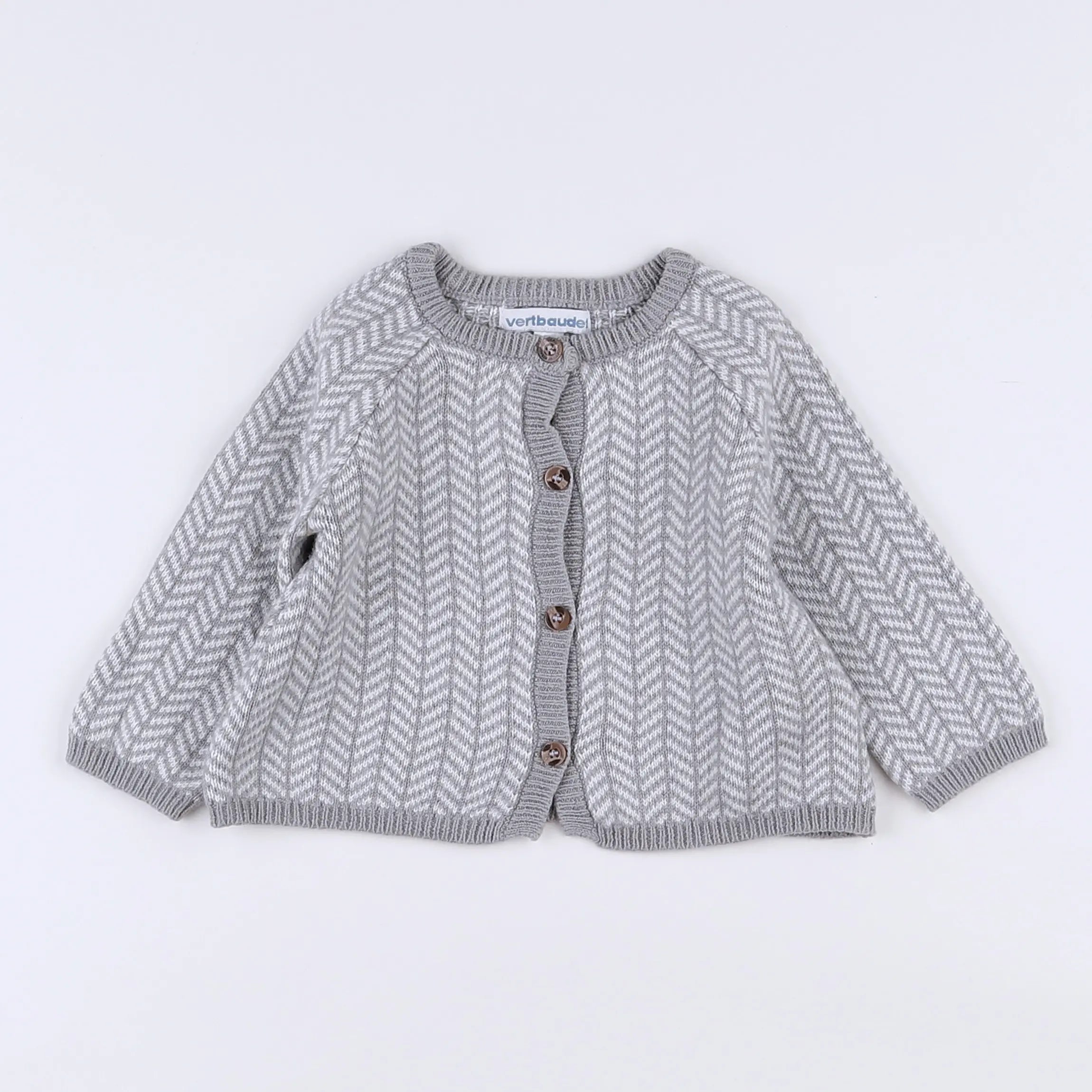 Vertbaudet - gilet gris - 3 mois