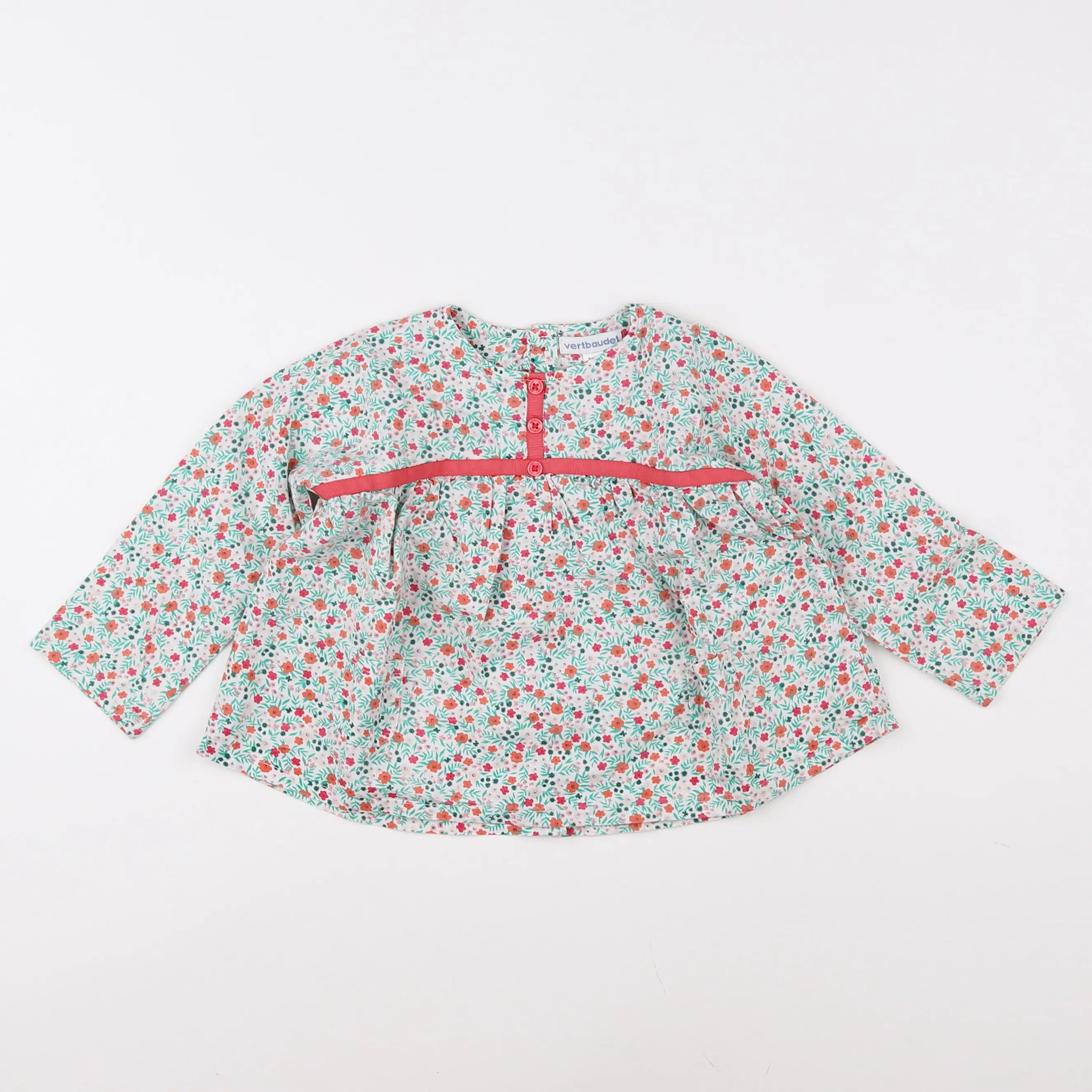 Vertbaudet - blouse vert - 18 mois