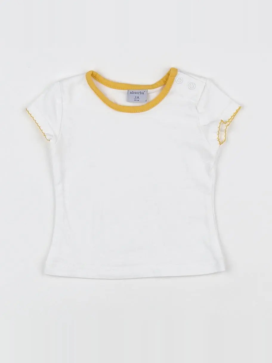 Absorba - tee-shirt blanc, jaune - 3 mois