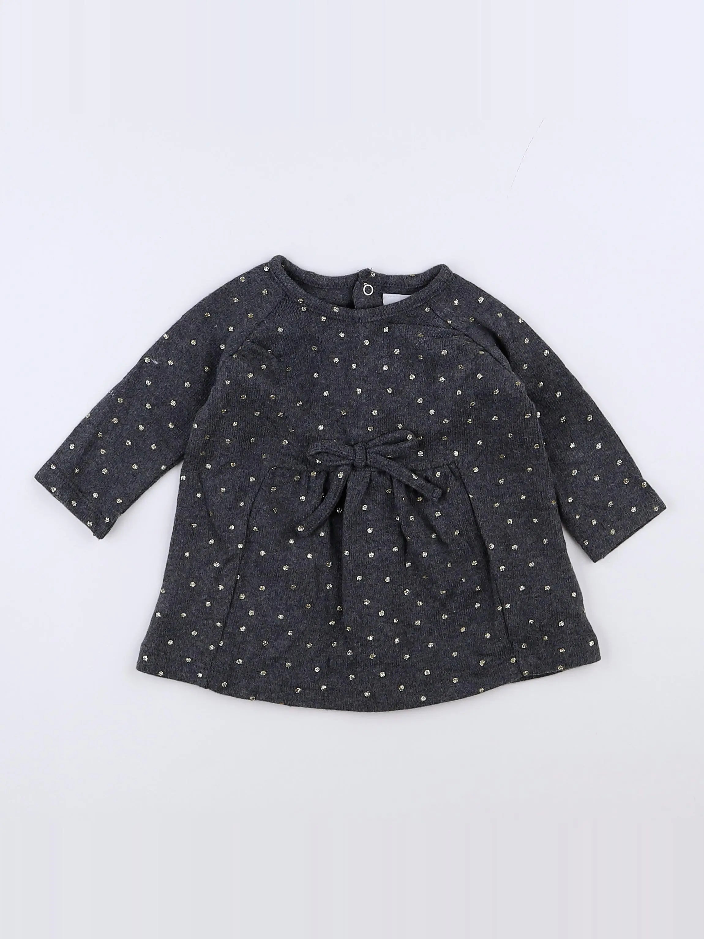 Vertbaudet - robe or, gris - 3 mois