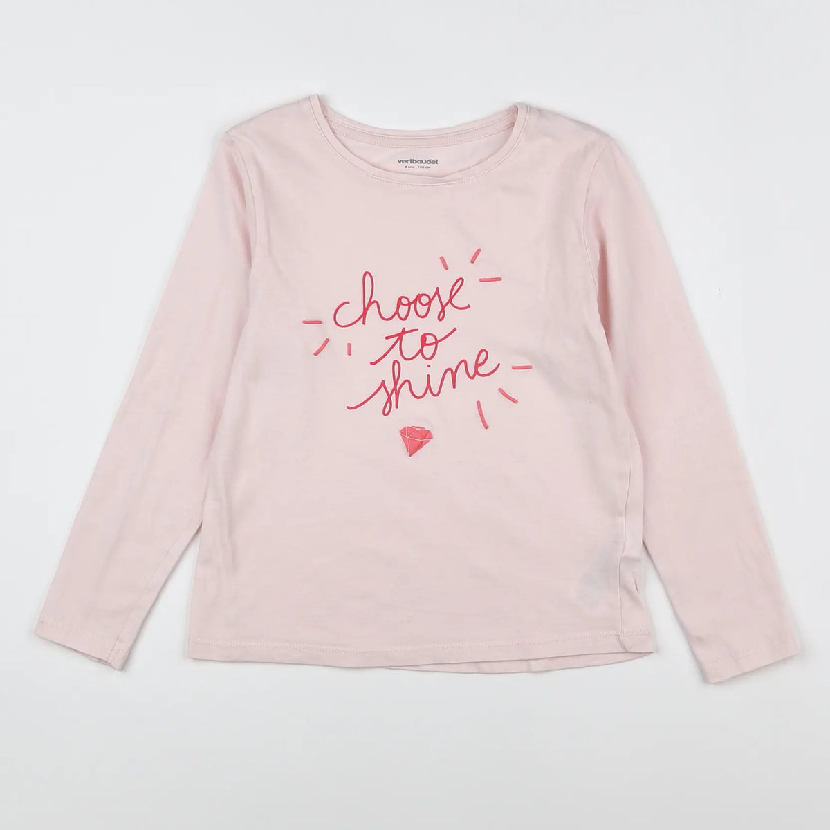 Vertbaudet - tee-shirt rose - 8 ans