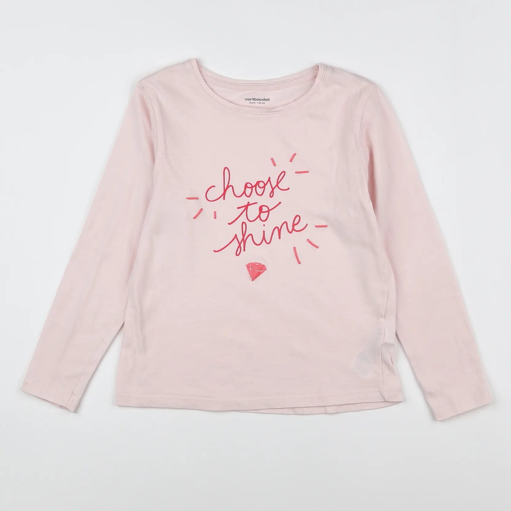 Vertbaudet - tee-shirt rose - 8 ans