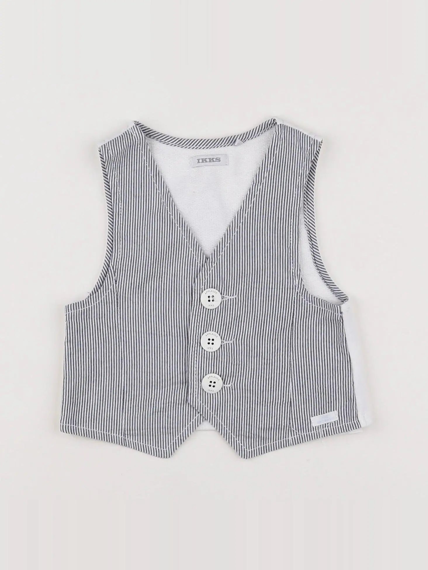 IKKS - gilet blanc, bleu - 18 mois