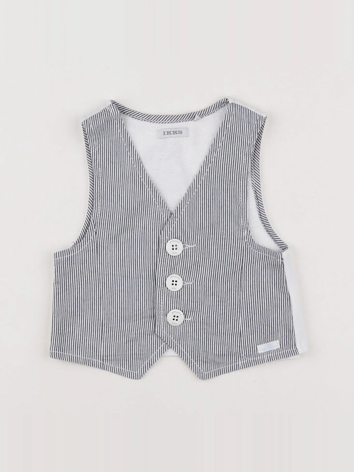 IKKS - gilet blanc, bleu - 18 mois