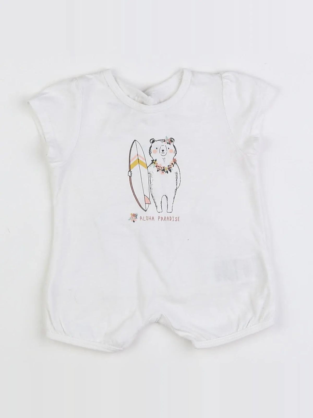 Vertbaudet - pyjama coton blanc, multicolore - 1 mois