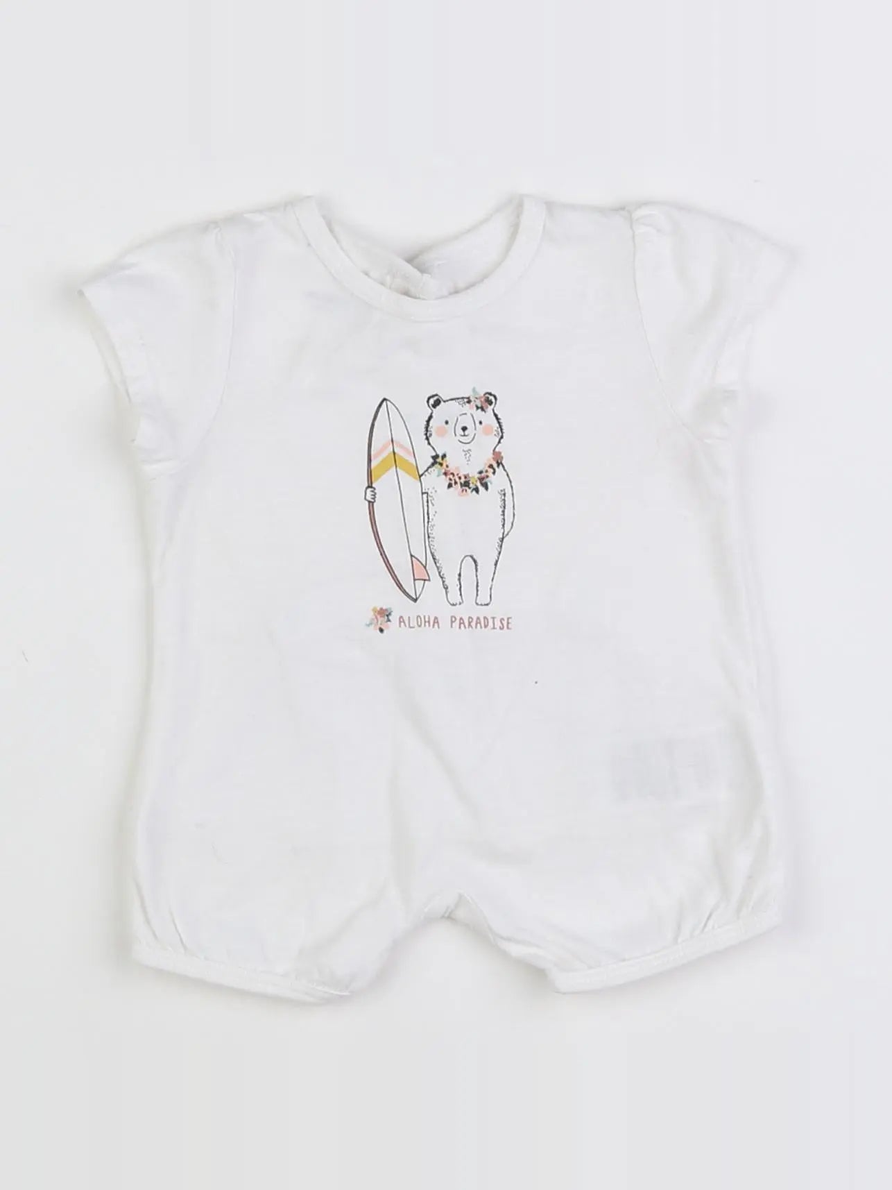 Vertbaudet - pyjama coton blanc, multicolore - 1 mois