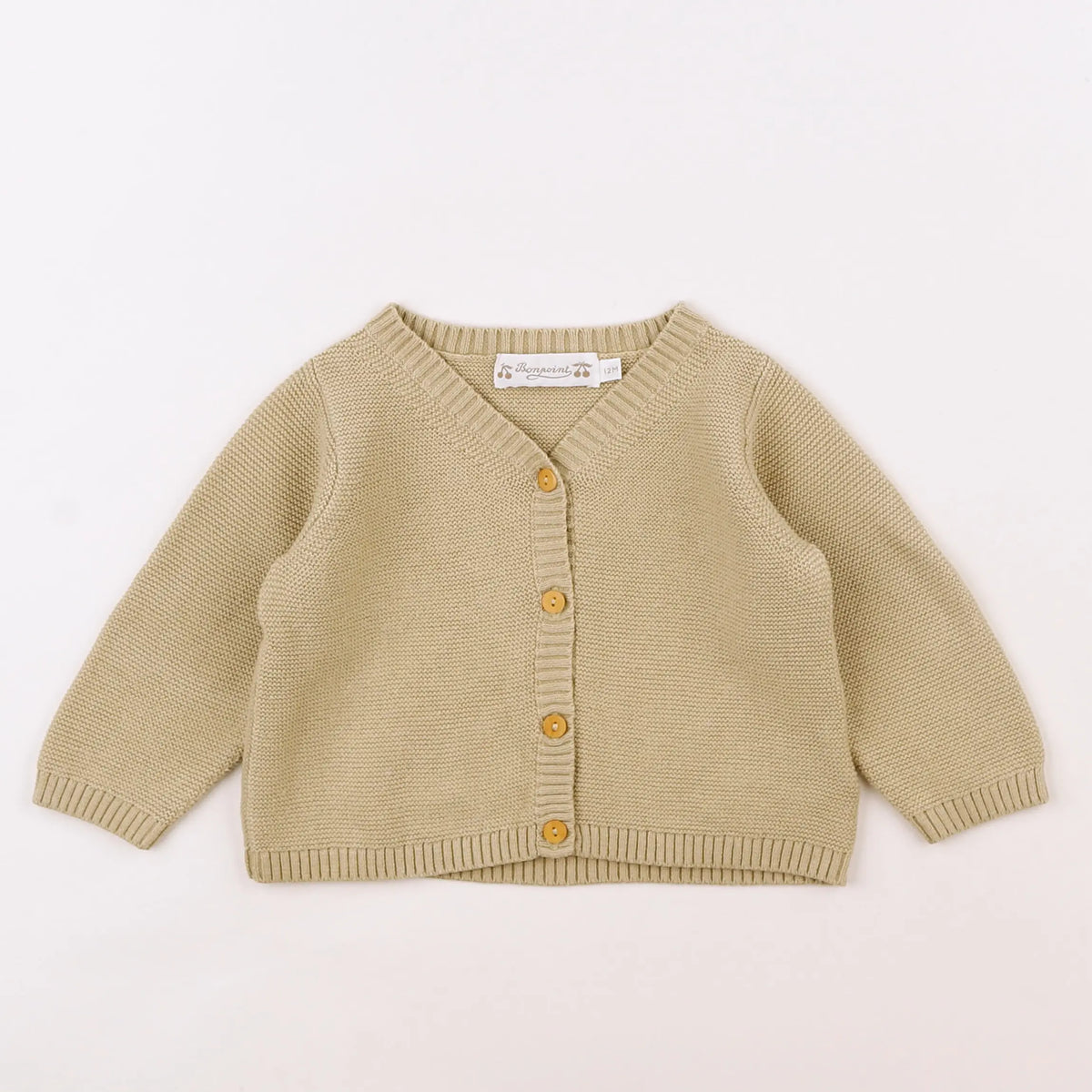 Bonpoint - gilet beige - 12 mois