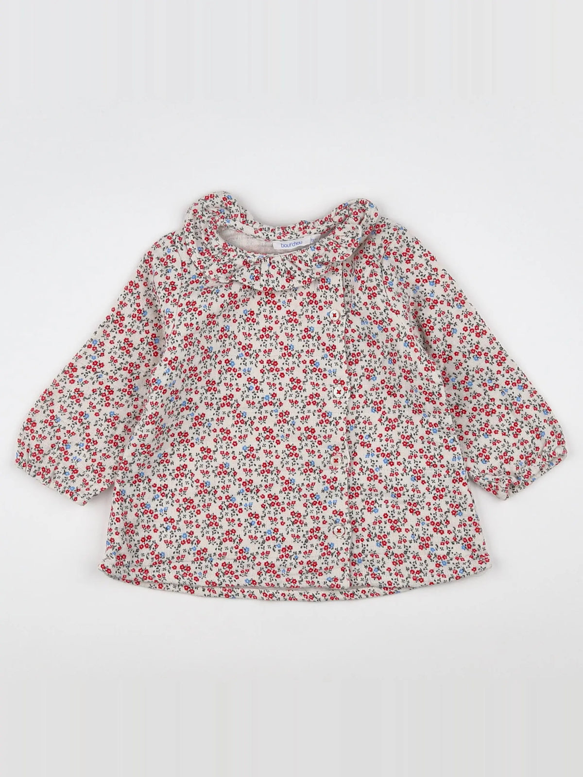 Boutchou - blouse beige, rouge - 12 mois